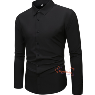 chemise longue noir manche homme