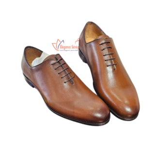 CHAUSSURE DE VILLE EN CUIR MARRON TABAC