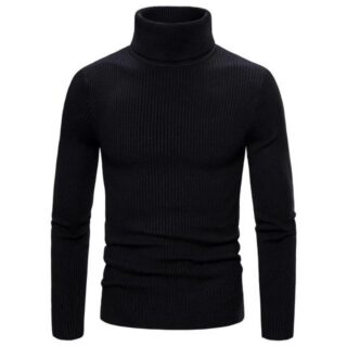 Pull Col Roulé Noir - Style Homme Moderne