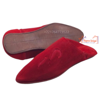 Babouche Royal Daim Rouge homme