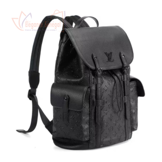 sac a dos en cuir noir